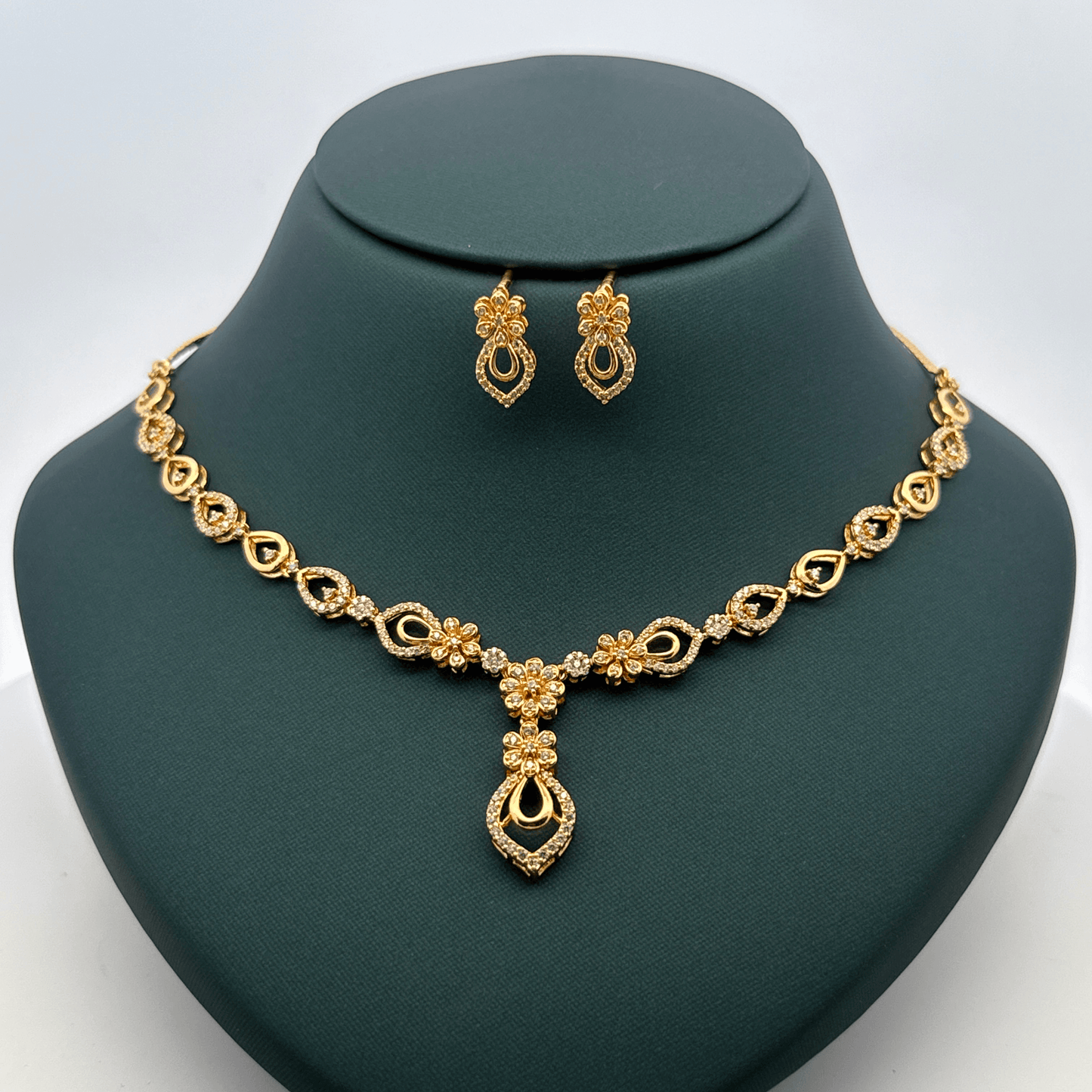 Gold Plated Necklace with earrings