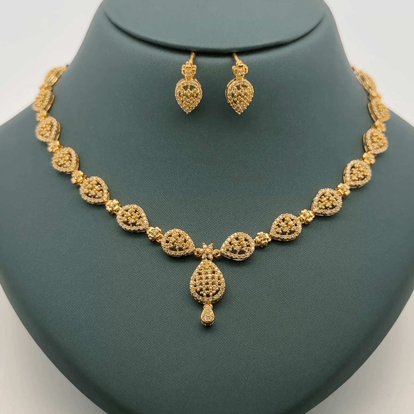 Gold Plated Necklace with earrings
