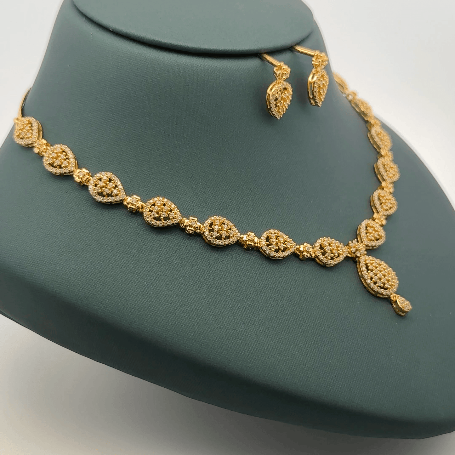 Gold Plated Necklace with earrings