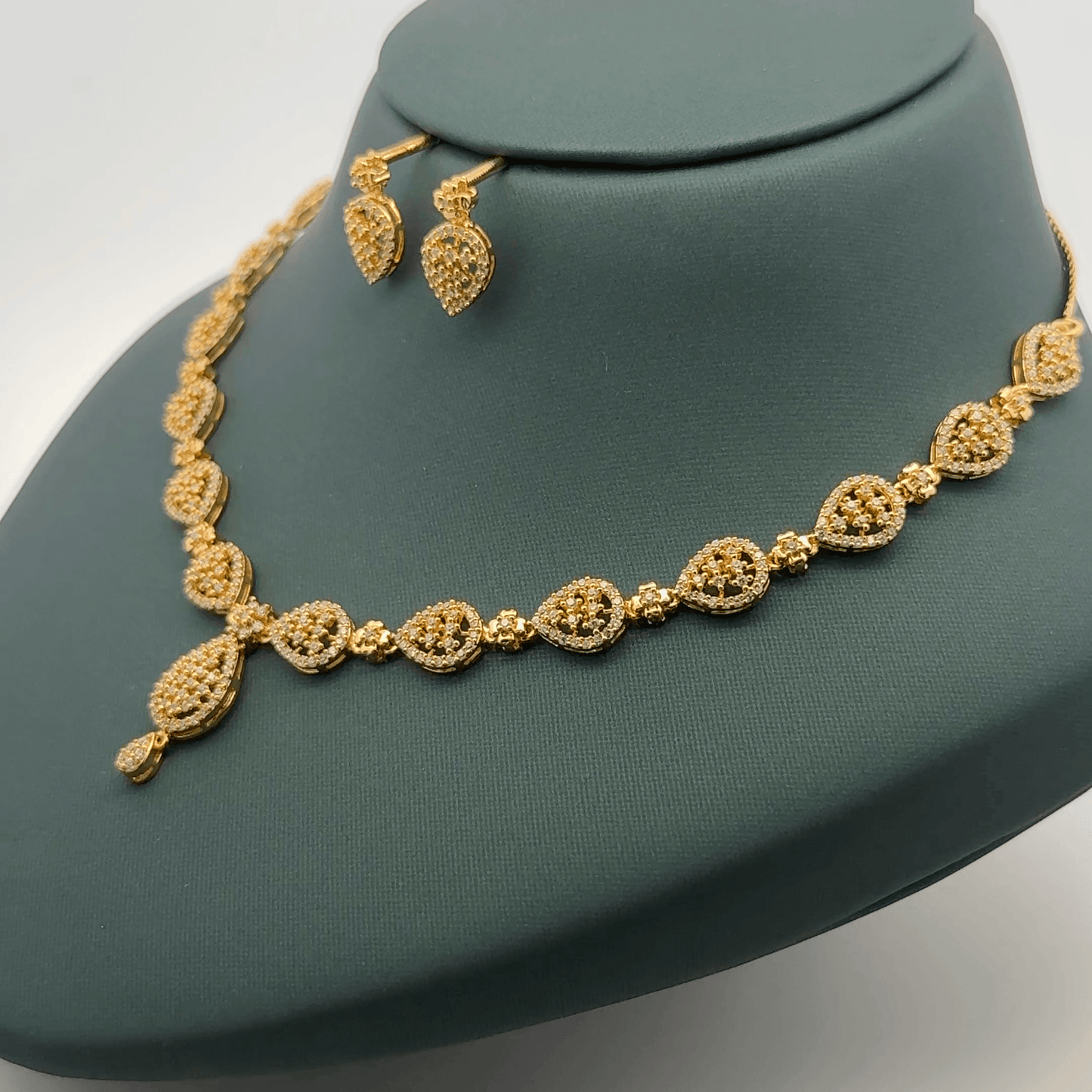 Gold Plated Necklace with earrings