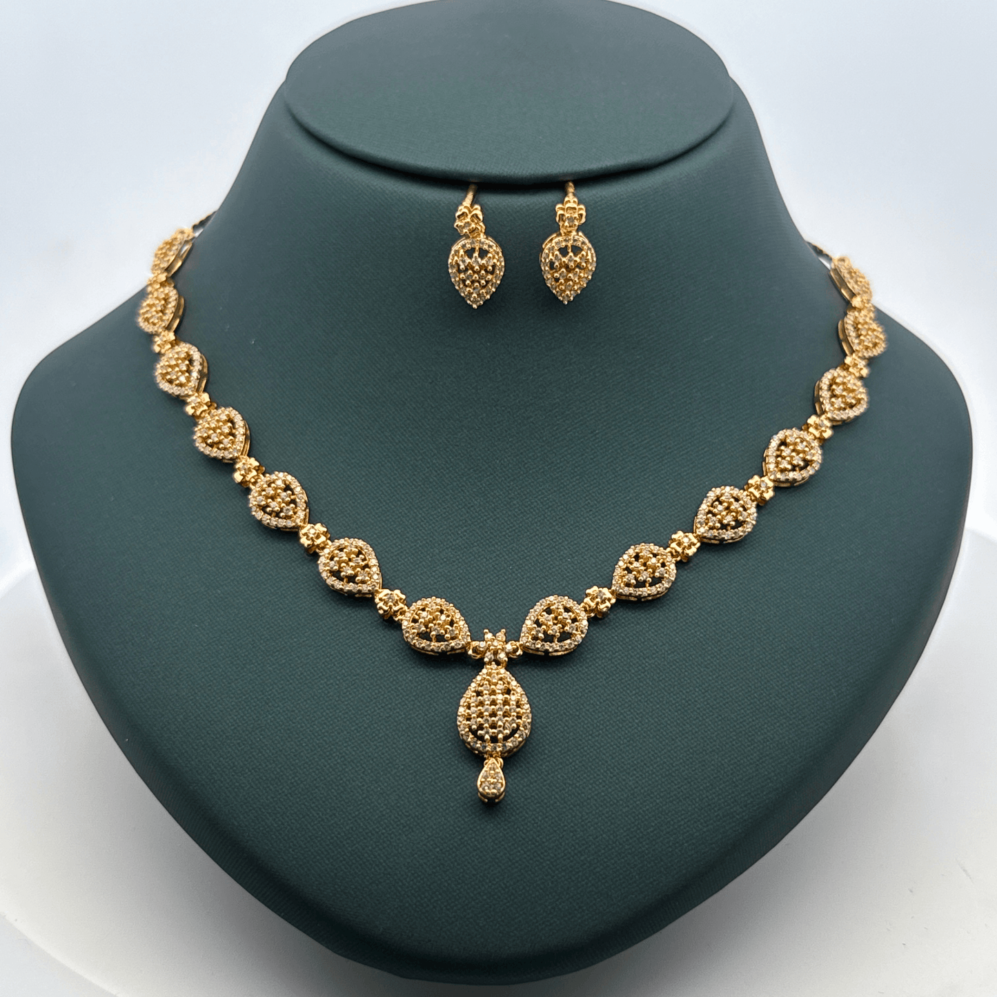 Gold Plated Necklace with earrings