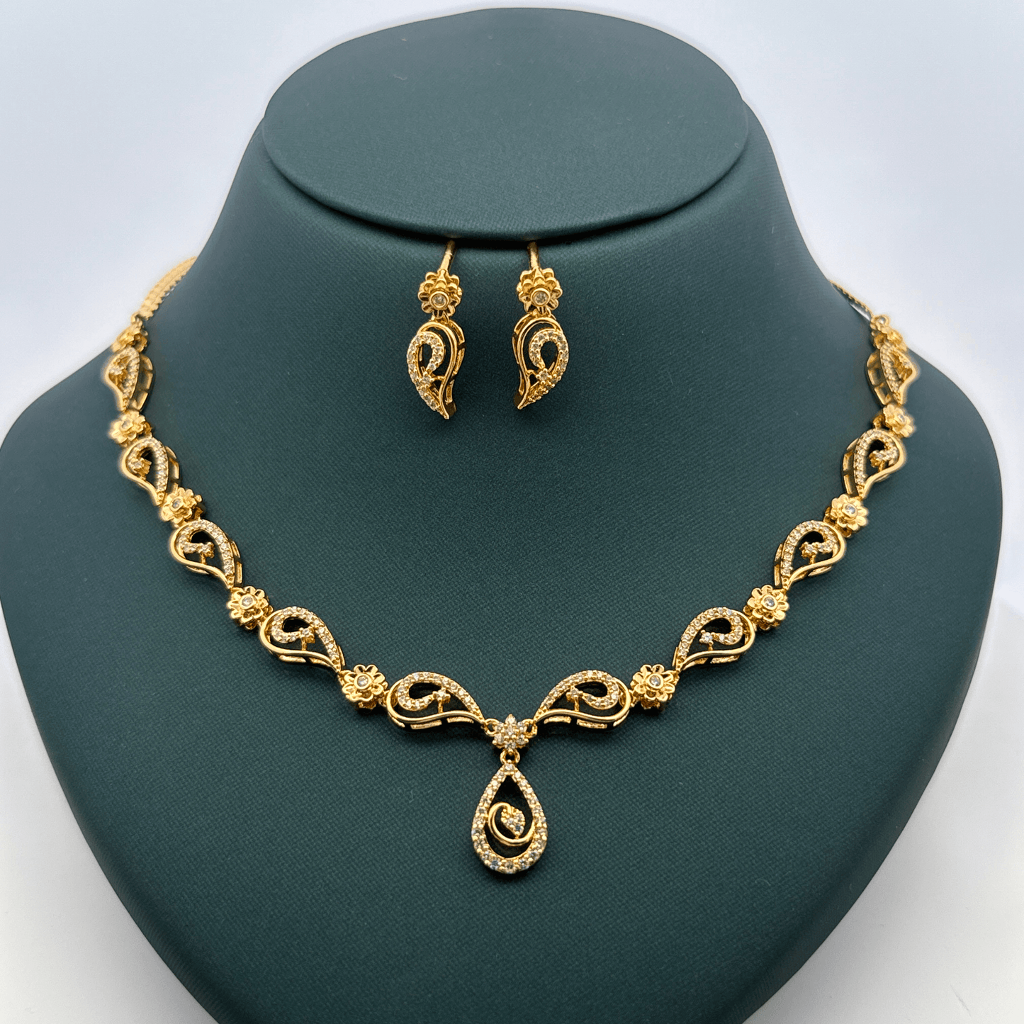 Gold Plated Necklace with earrings