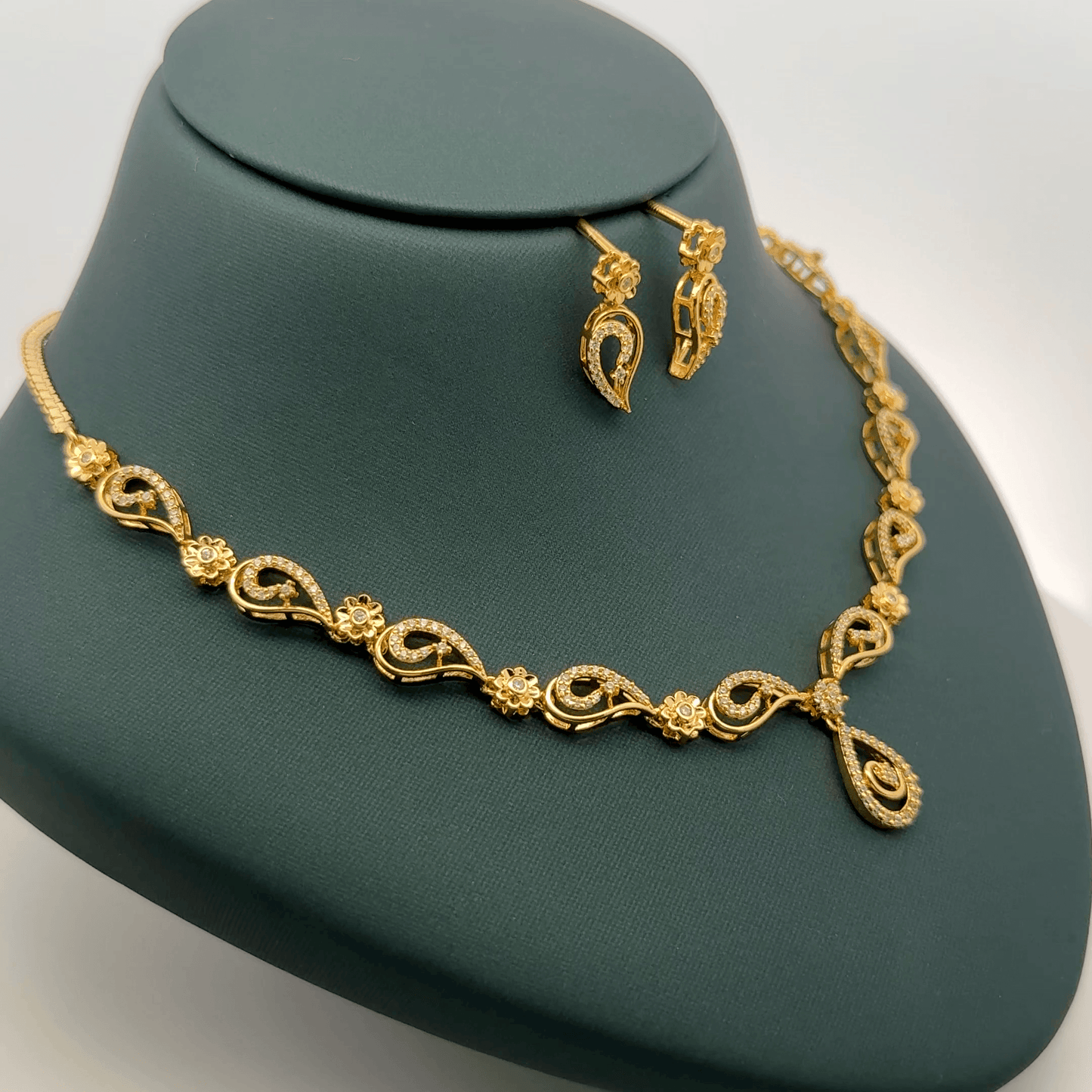 Gold Plated Necklace with earrings