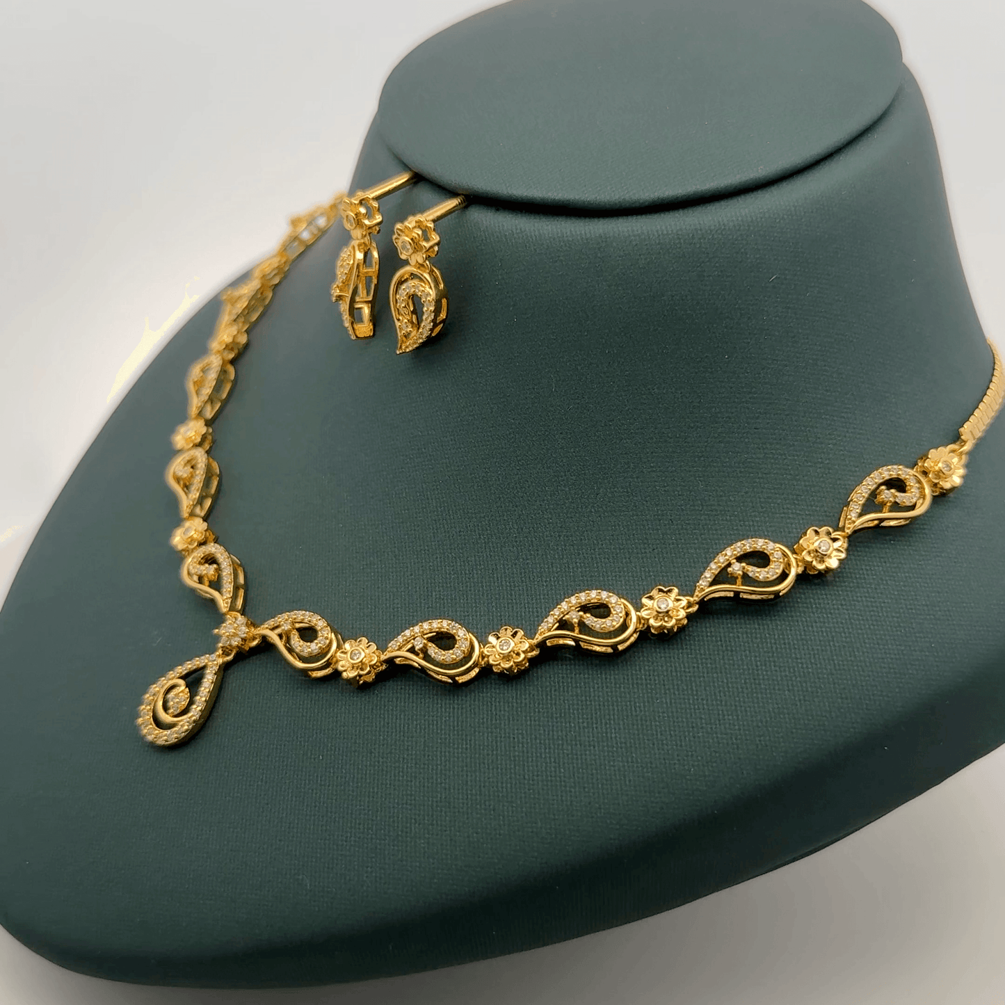 Gold Plated Necklace with earrings
