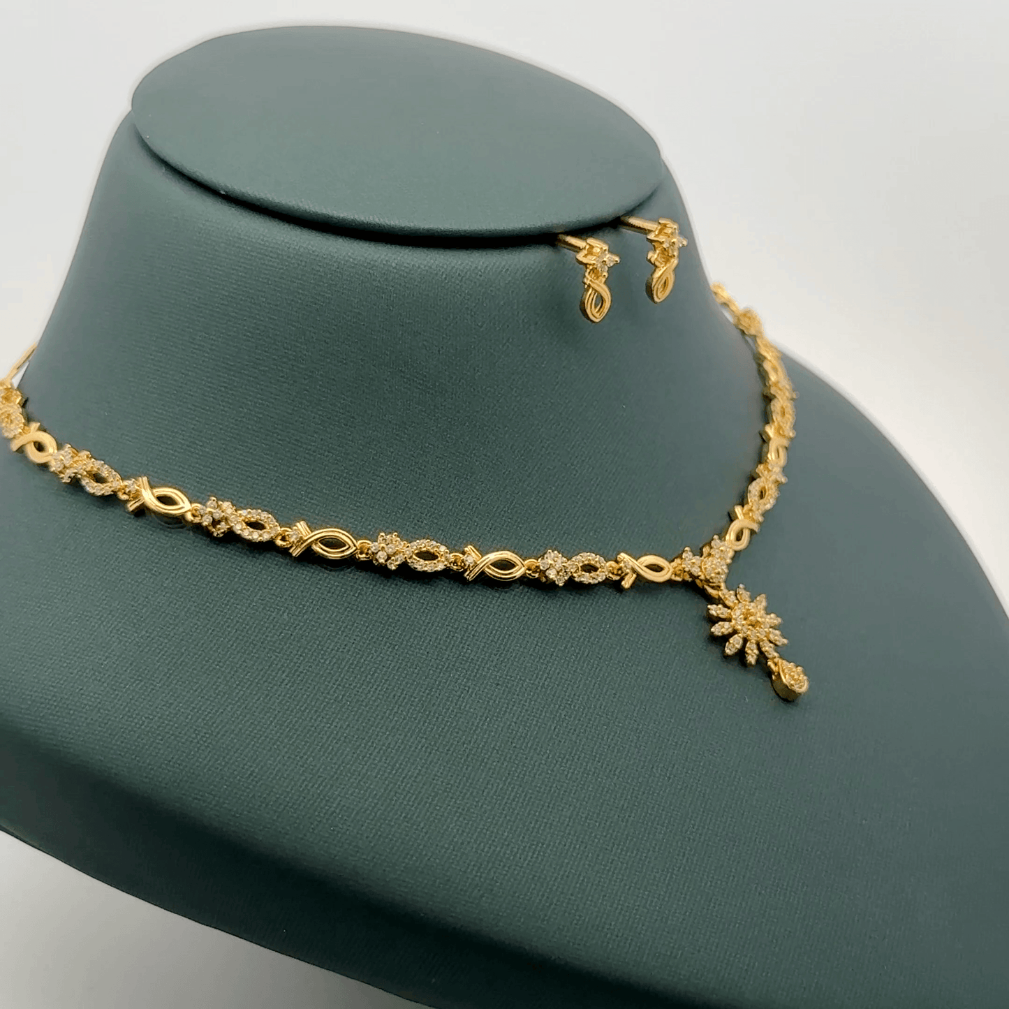 Gold Plated Necklace with earrings