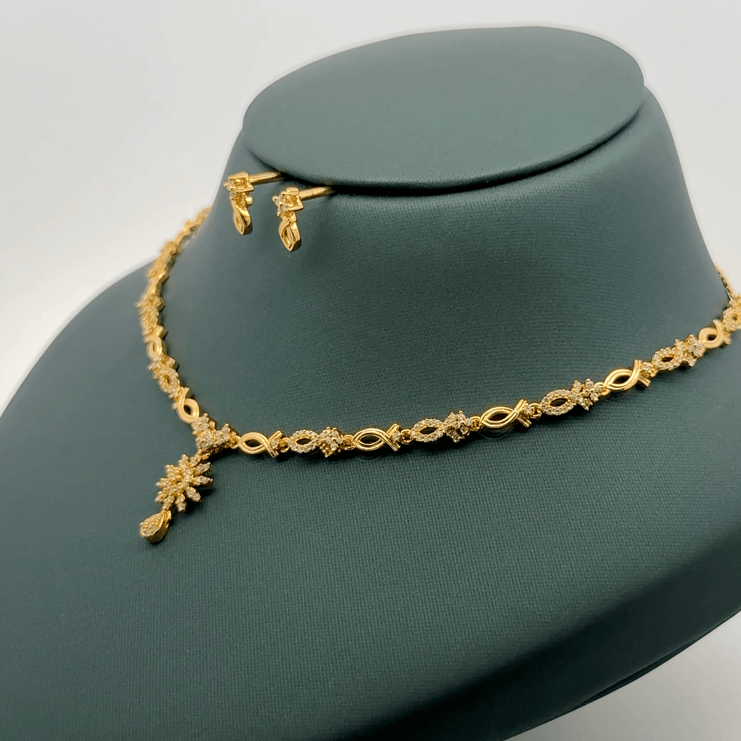 Gold Plated Necklace with earrings