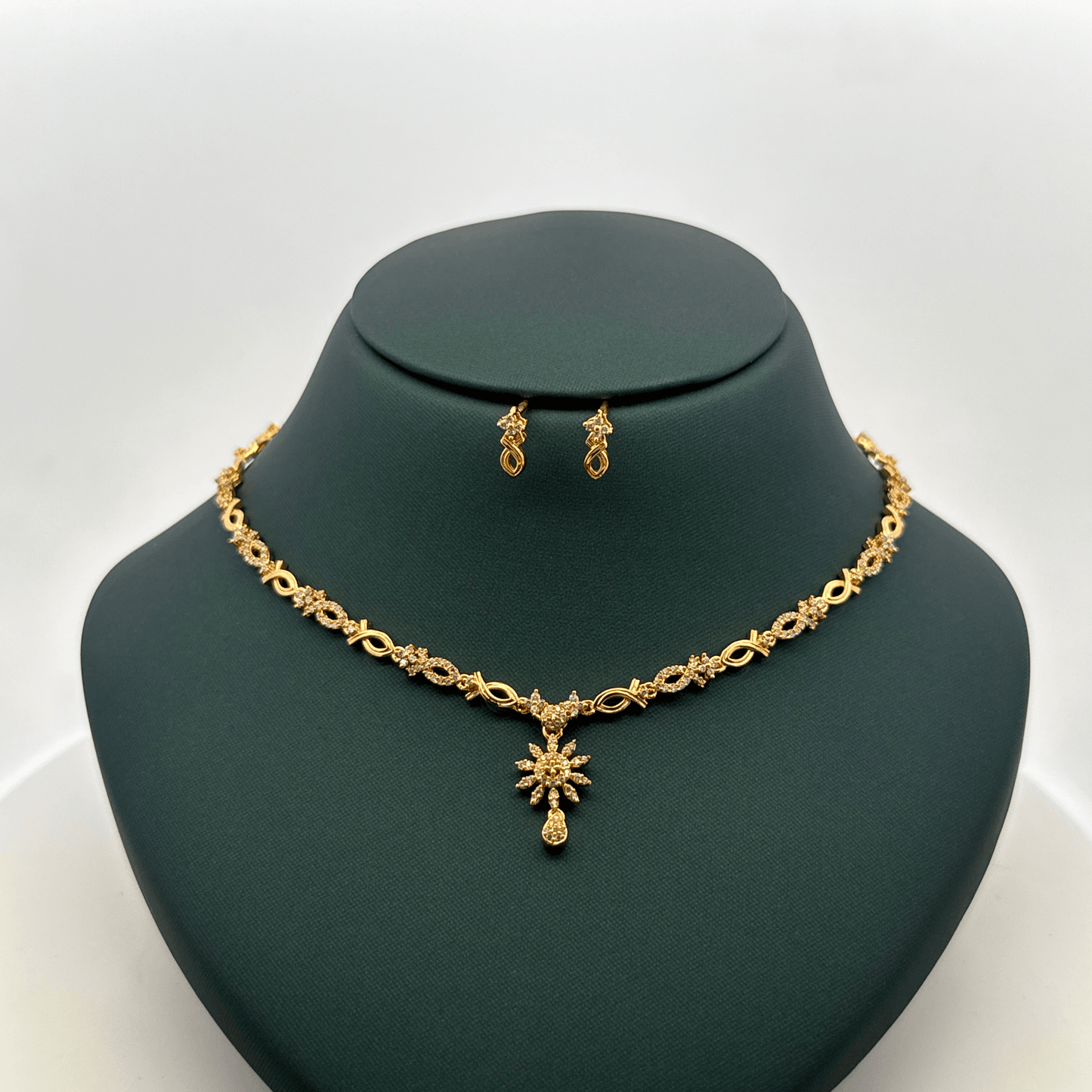 Gold Plated Necklace with earrings