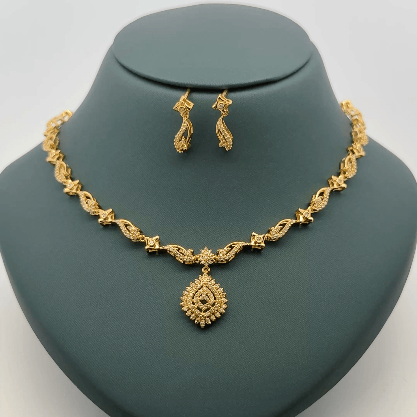 Gold Plated Necklace with earrings