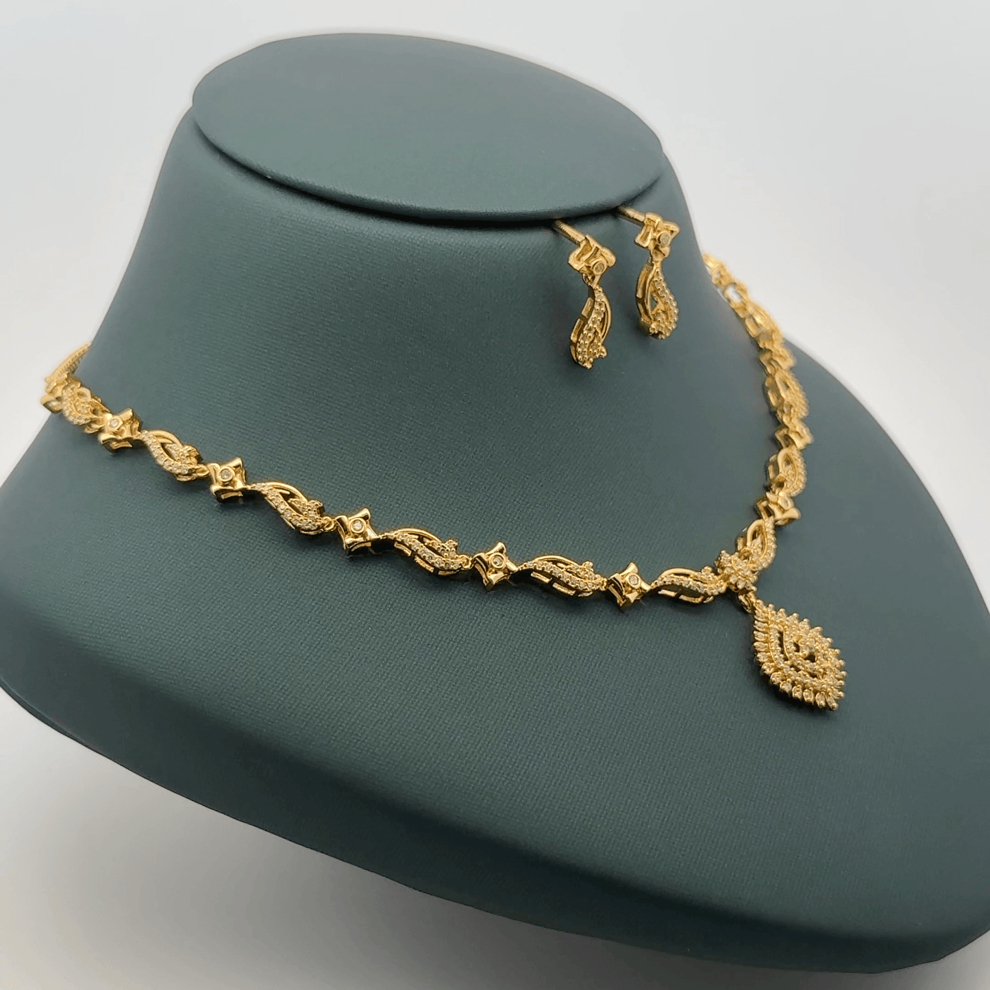 Gold Plated Necklace with earrings