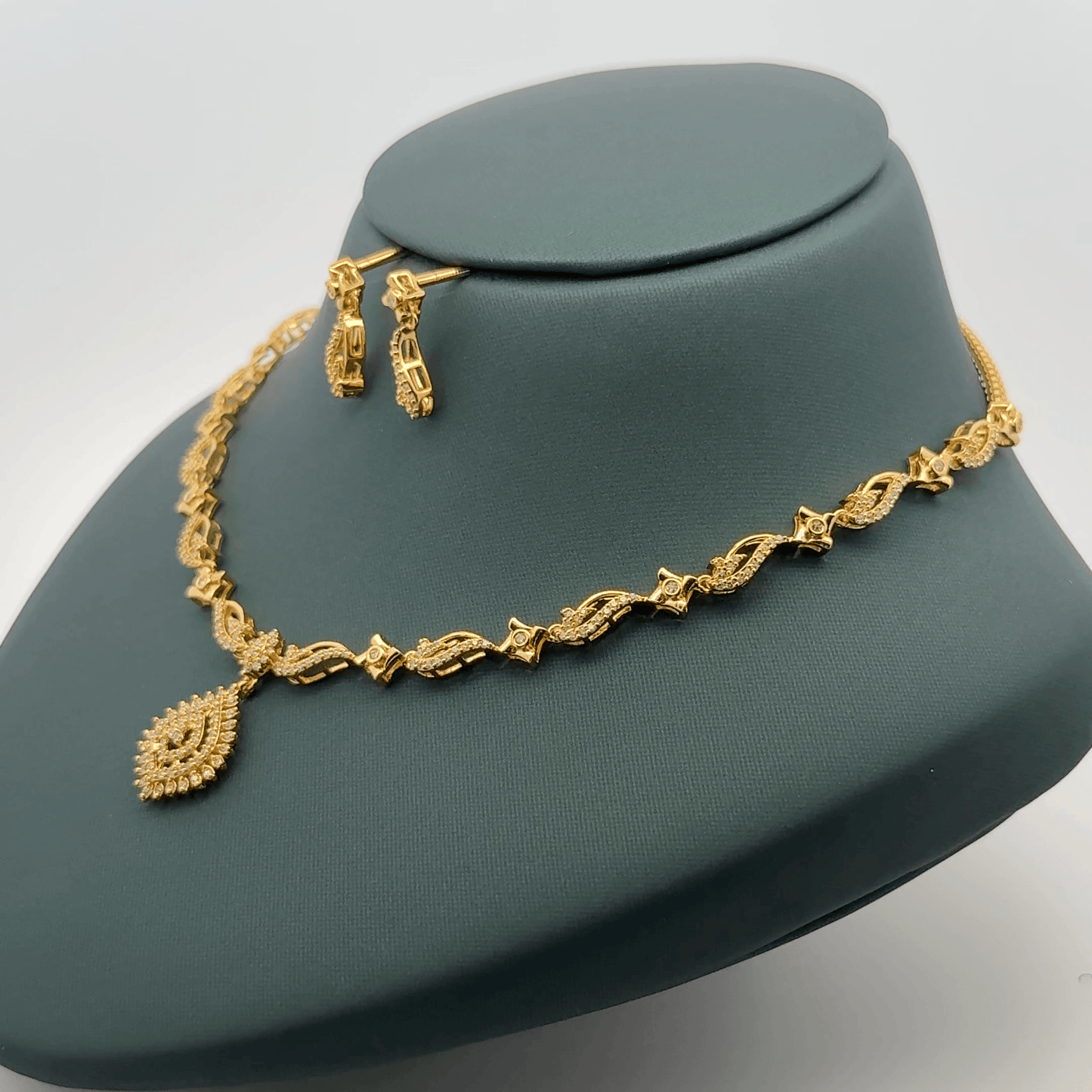Gold Plated Necklace with earrings