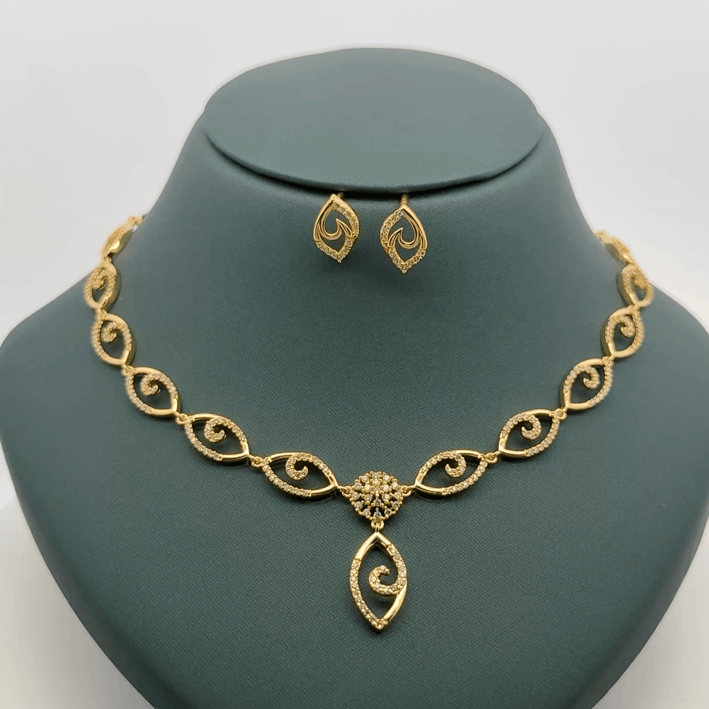 Gold Plated Necklace with earrings
