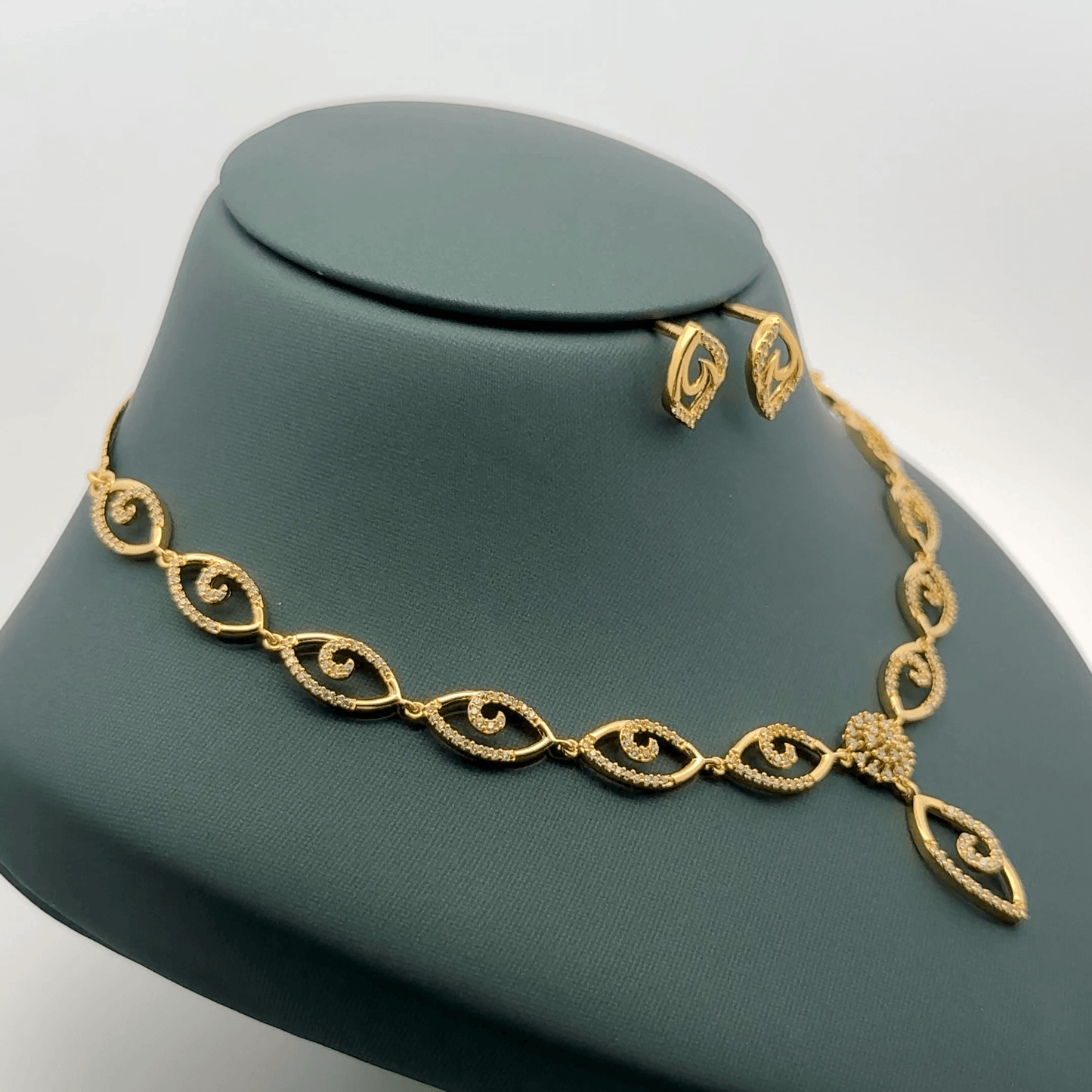 Gold Plated Necklace with earrings