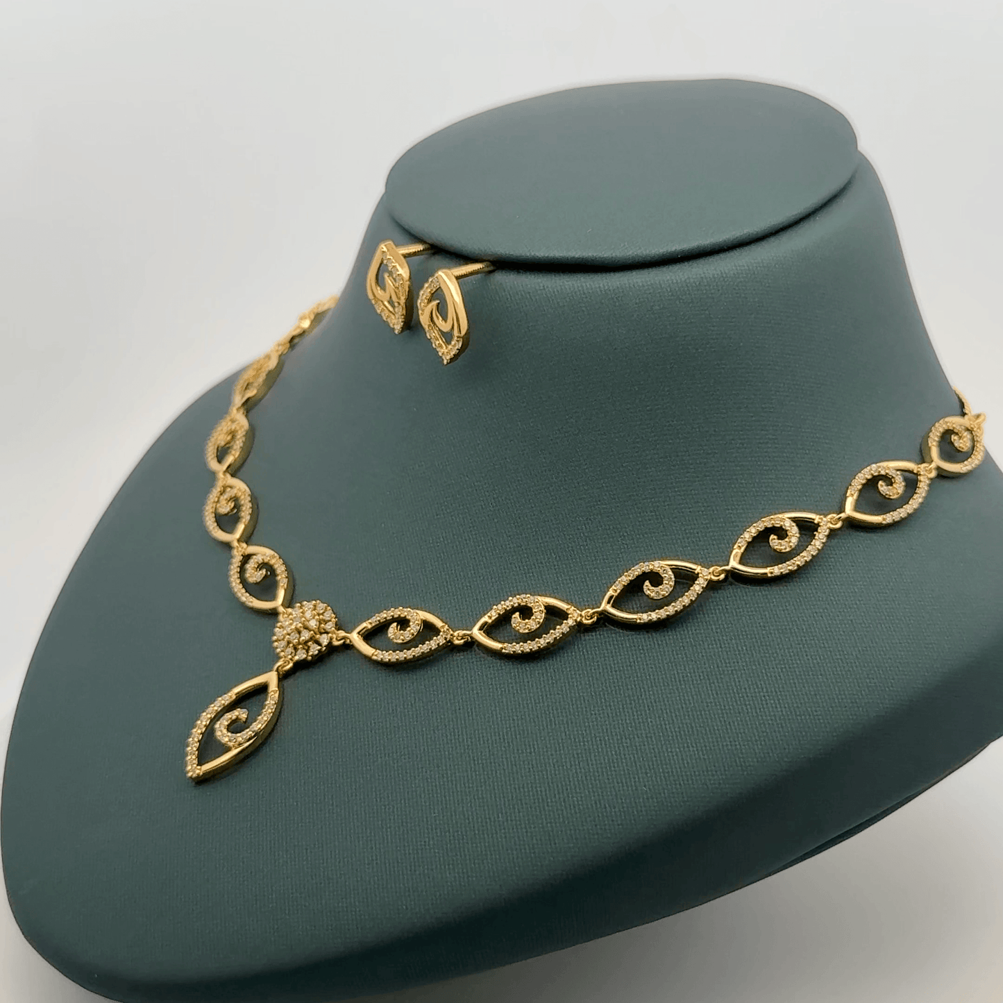 Gold Plated Necklace with earrings