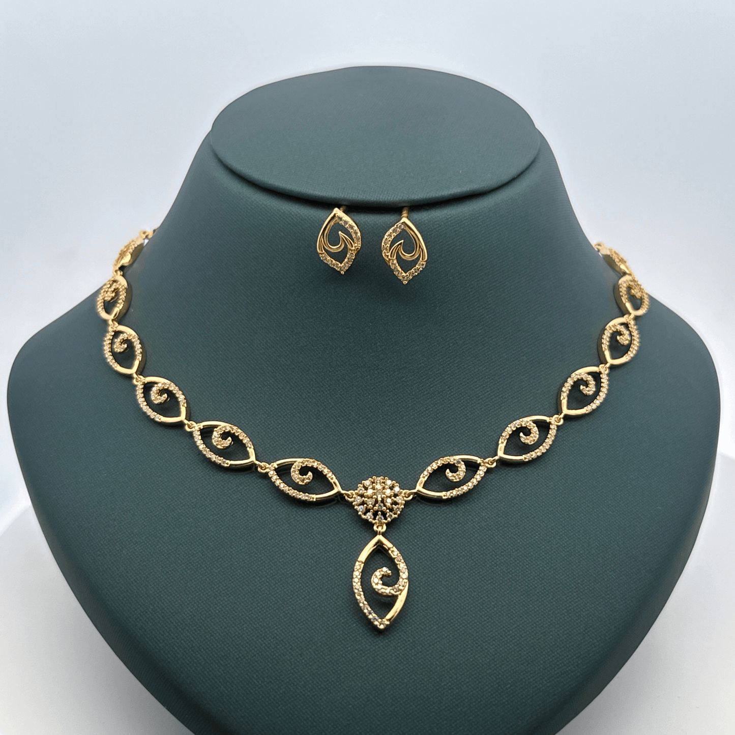 Gold Plated Necklace with earrings