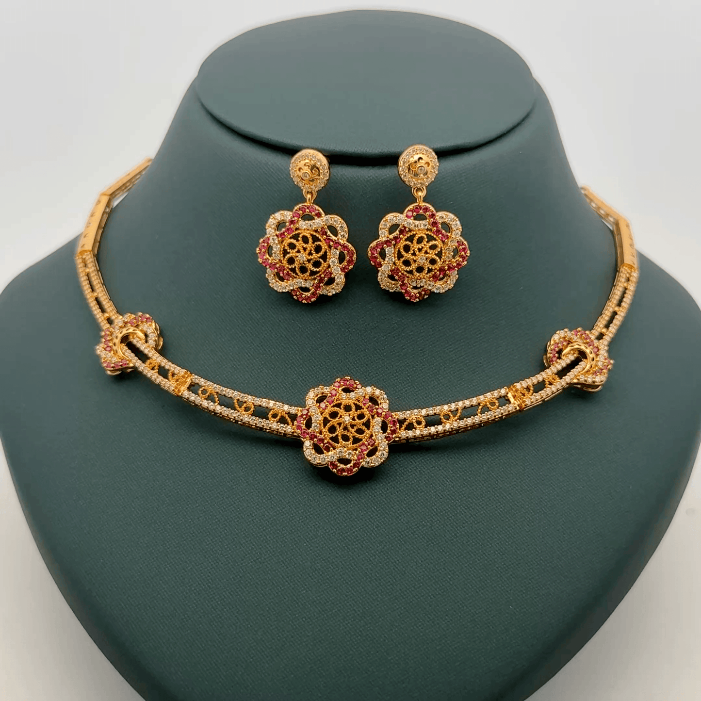 Gold Plated Necklace with earrings