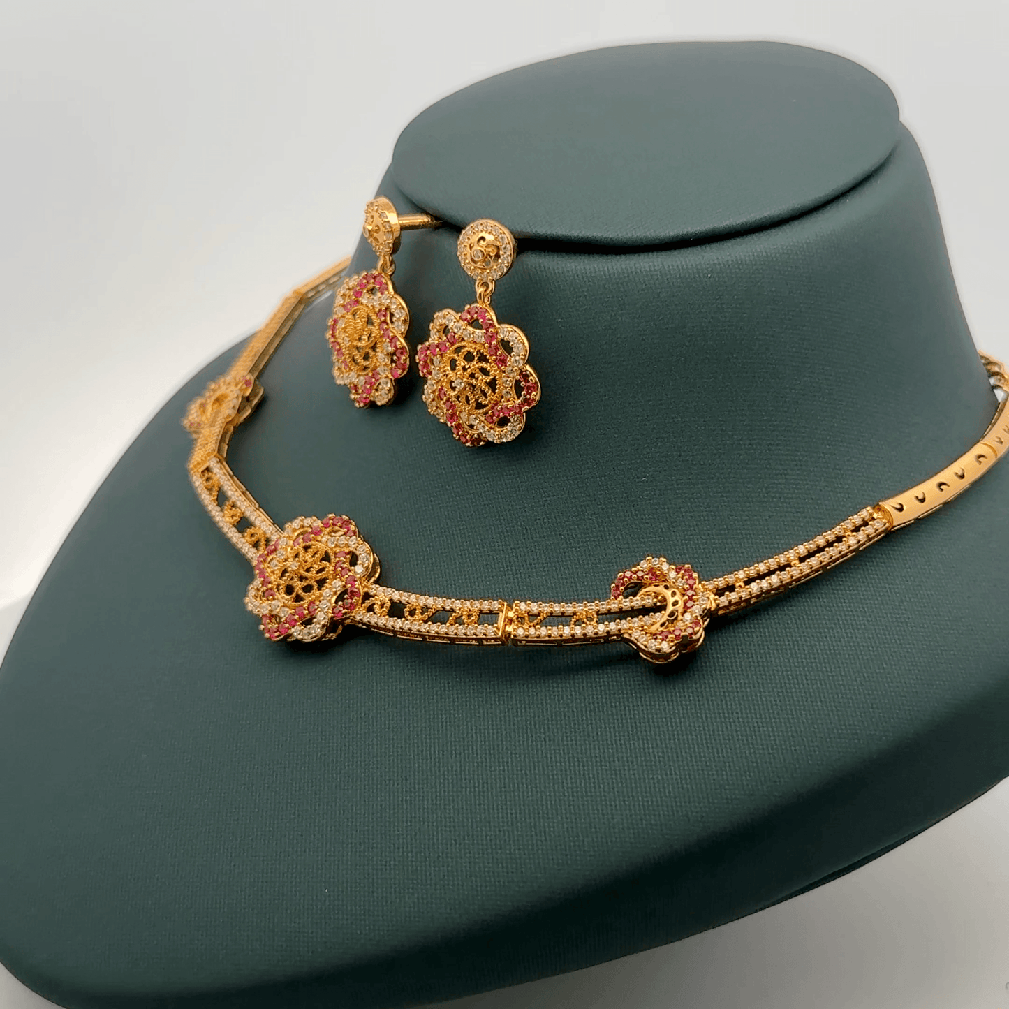 Gold Plated Necklace with earrings