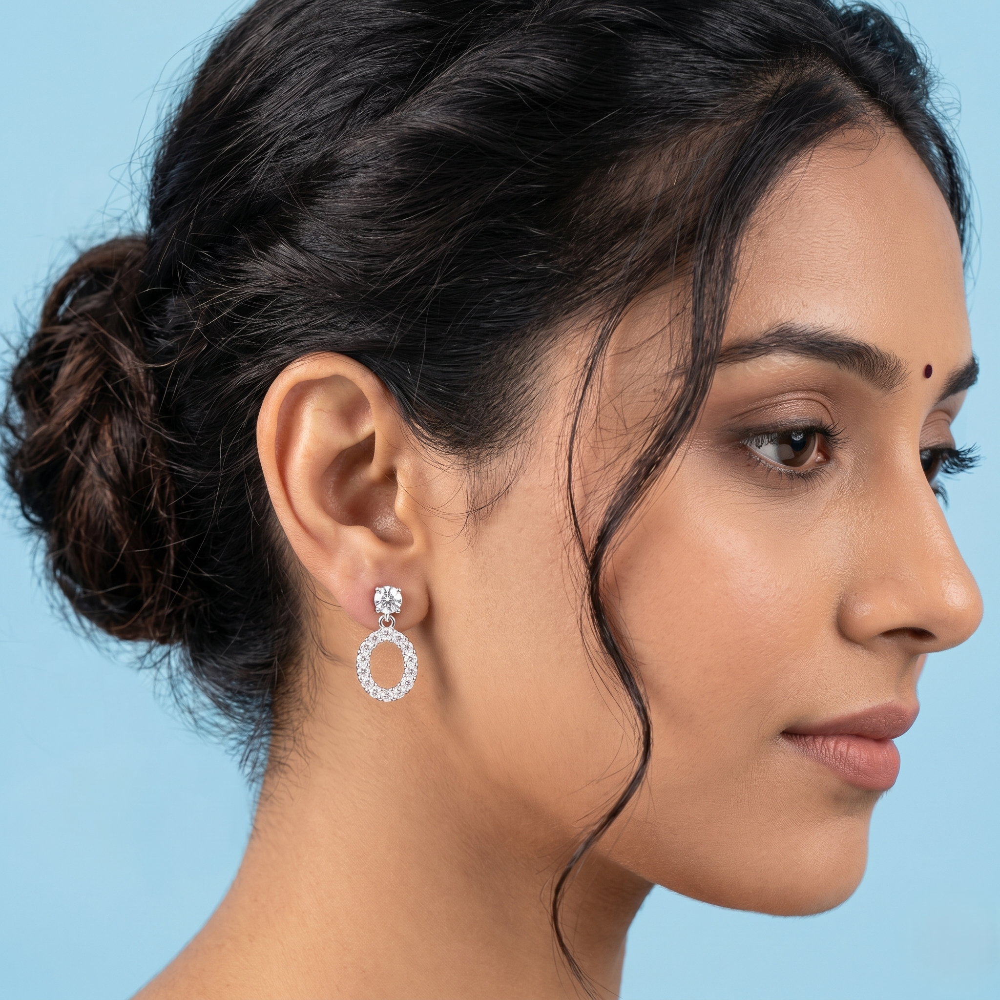 Open Oval Drop Earrings