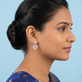 Heart in Rhombus Frame Drop Earrings