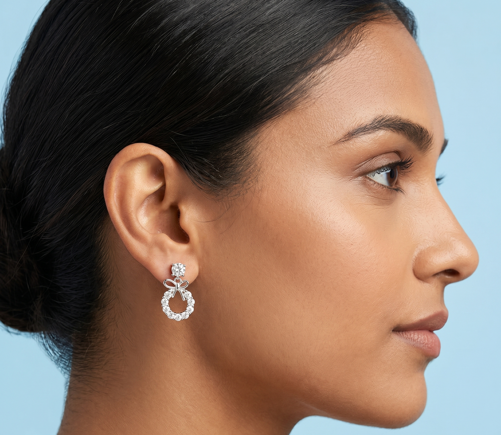 Bow & Bloom drop earrings