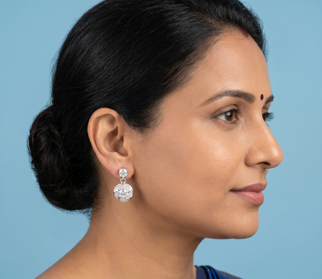 The Geometric Swirl Drops earrings