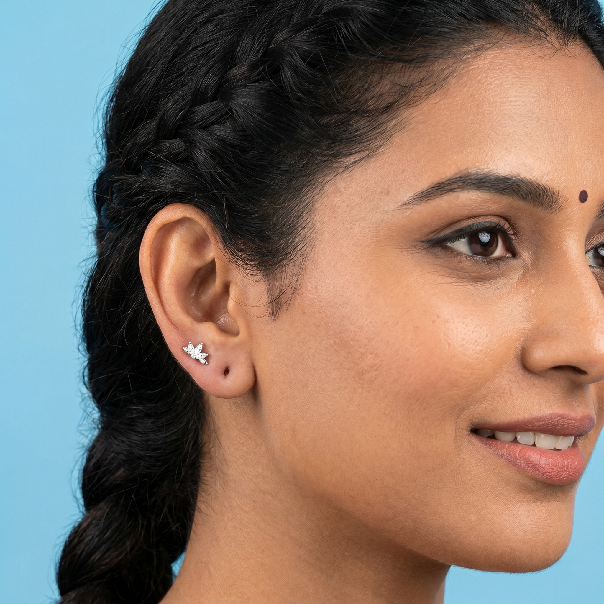 Silver 5 Thread Second Stud