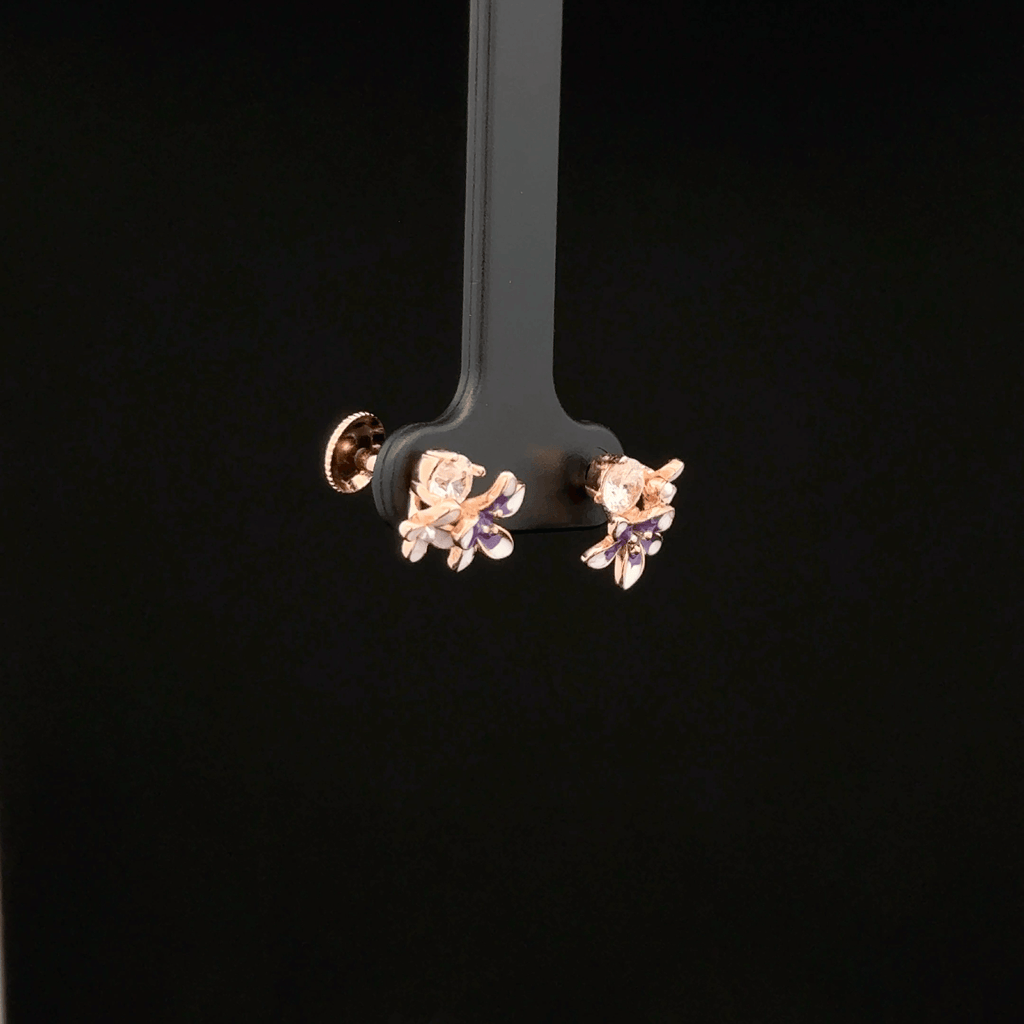 Rose Gold Botanical Earrings