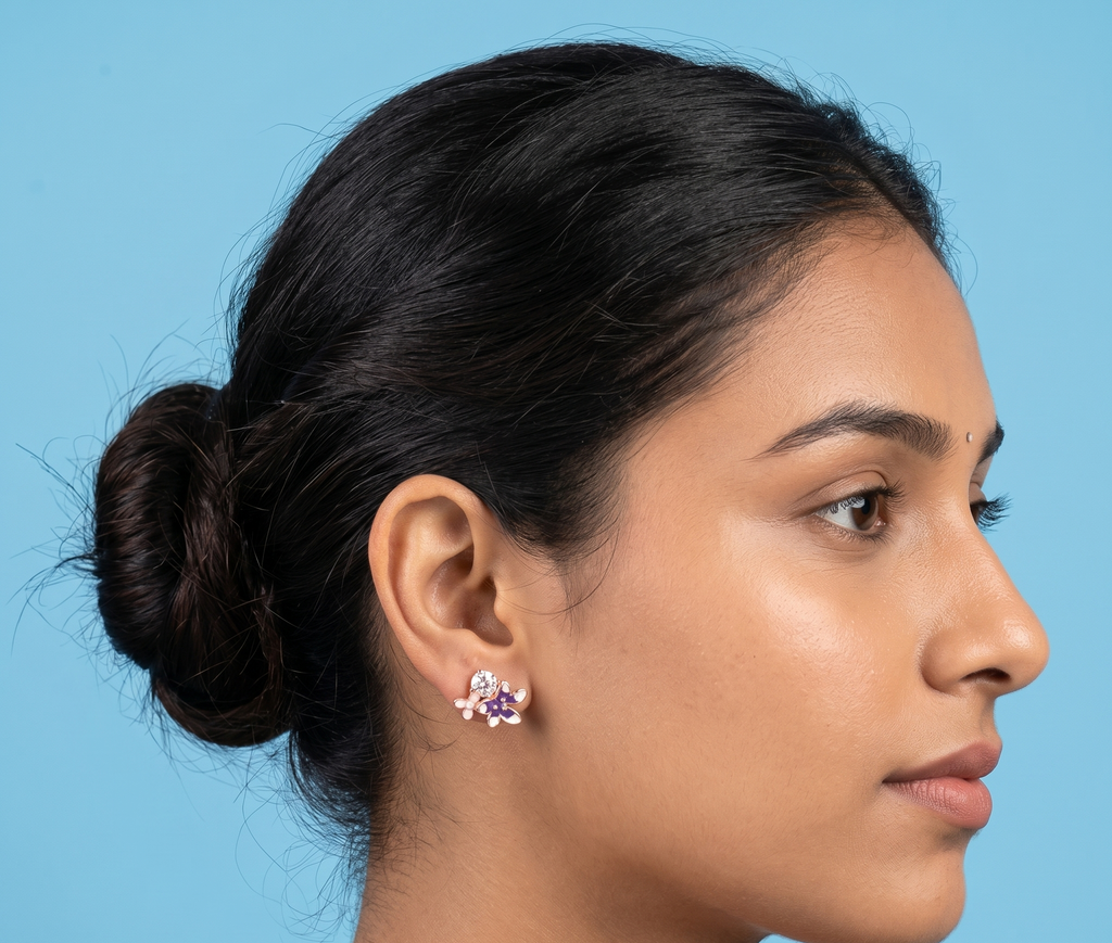 Rose Gold Botanical Earrings