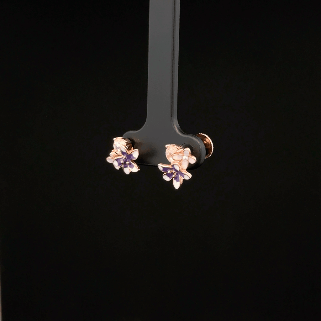 Rose Gold Botanical Earrings