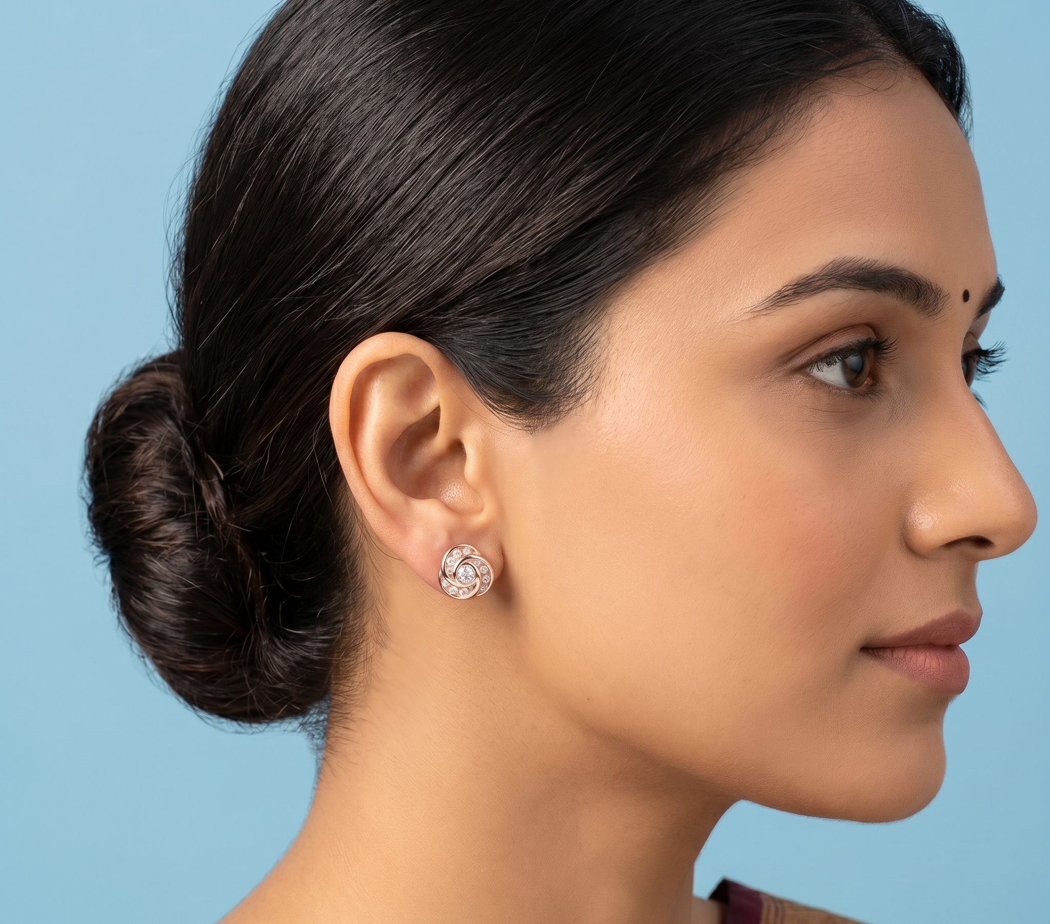 Rose Gold Floral Earrings