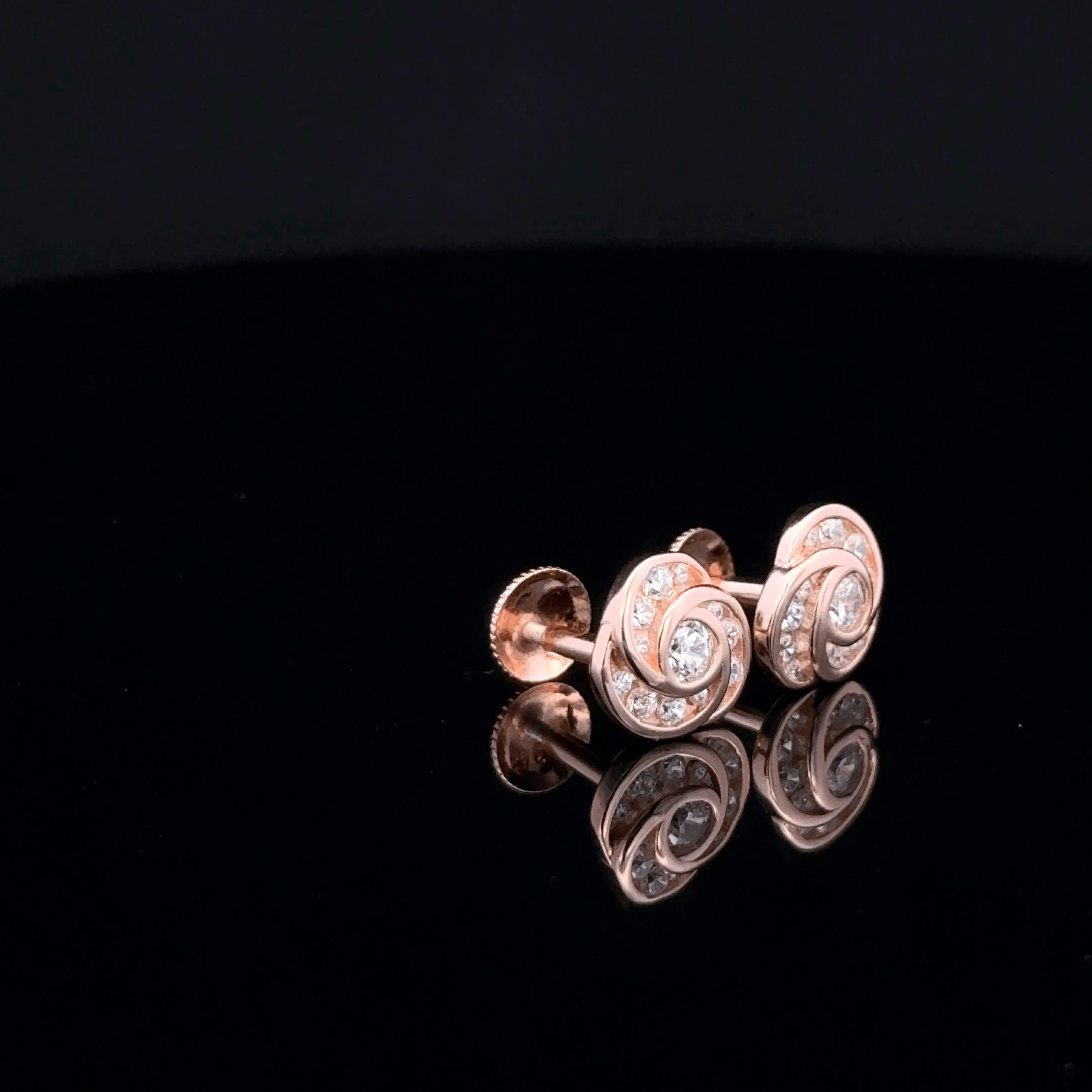 Rose Gold Floral Earrings