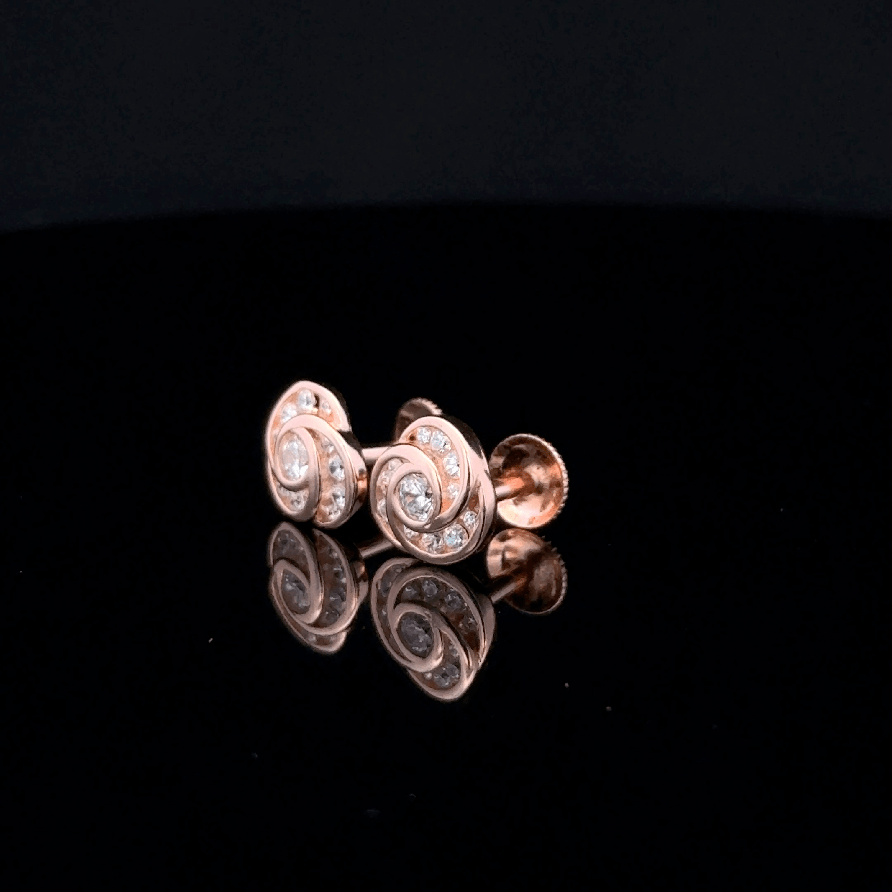 Rose Gold Floral Earrings