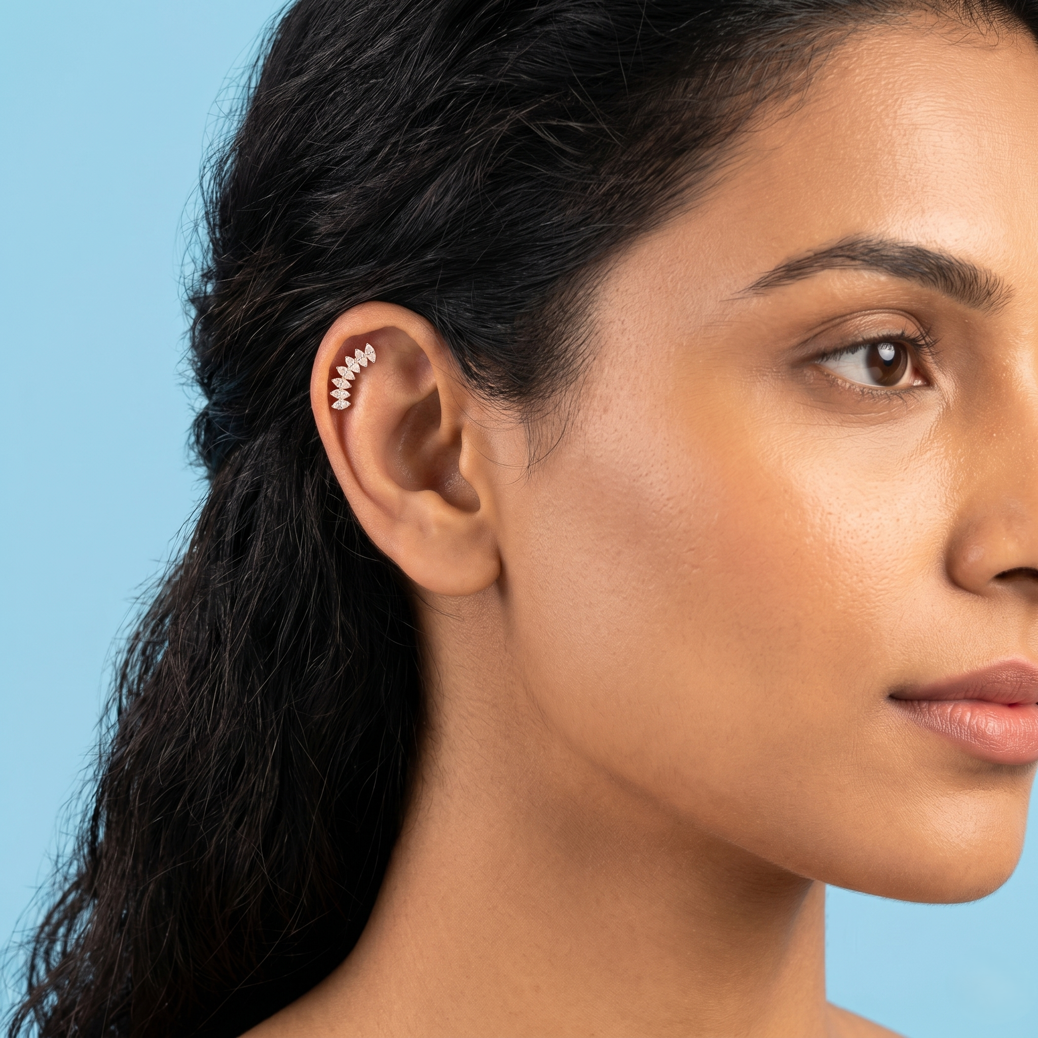 Rosegold Clear 2 stone Second Stud