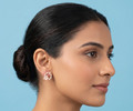Rose Gold Flower & Pearl earrings