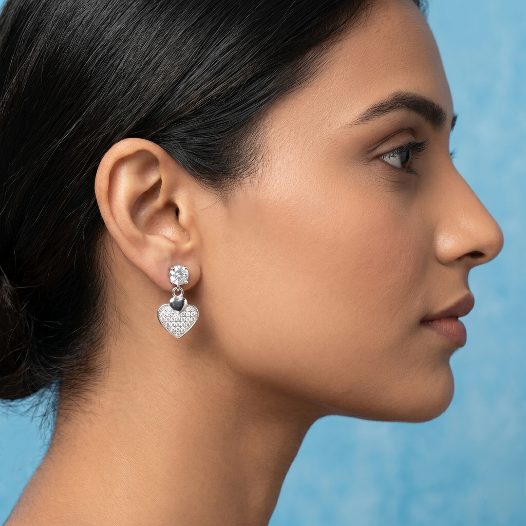 Heart shape drop earrings