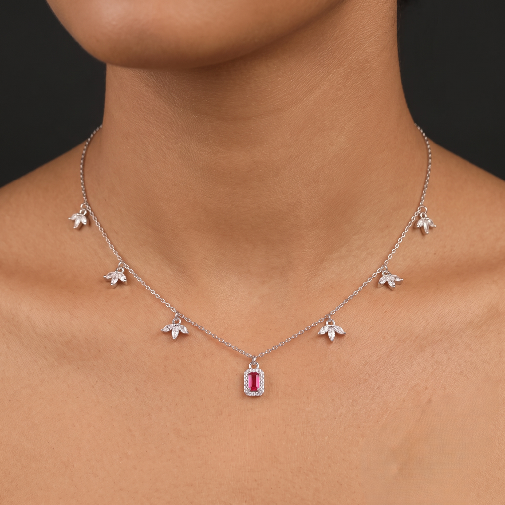 Rectangular pink stone
