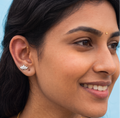 Silver Four Stone Second Stud