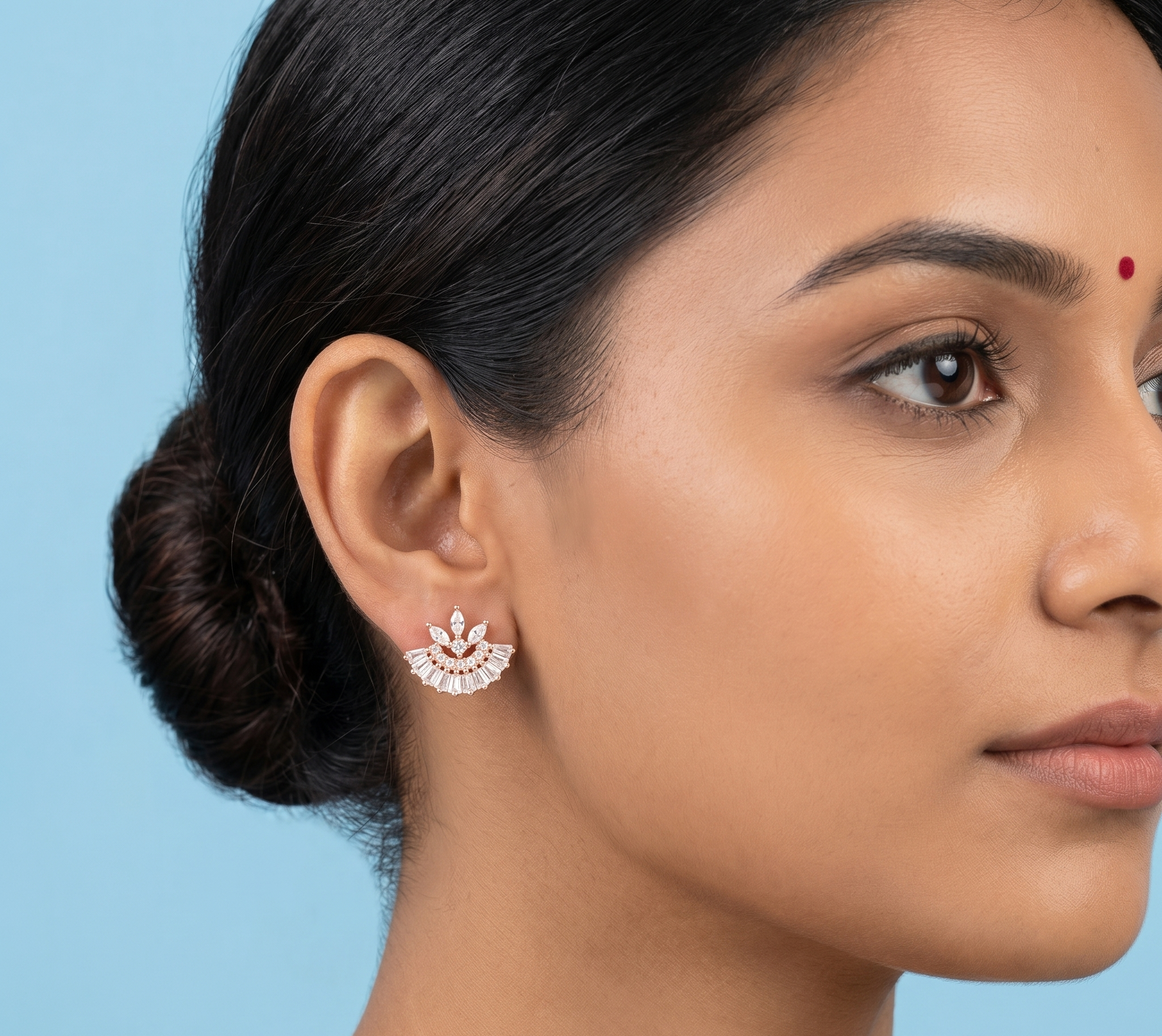 Rose gold Radiant Deco Arc Earrings