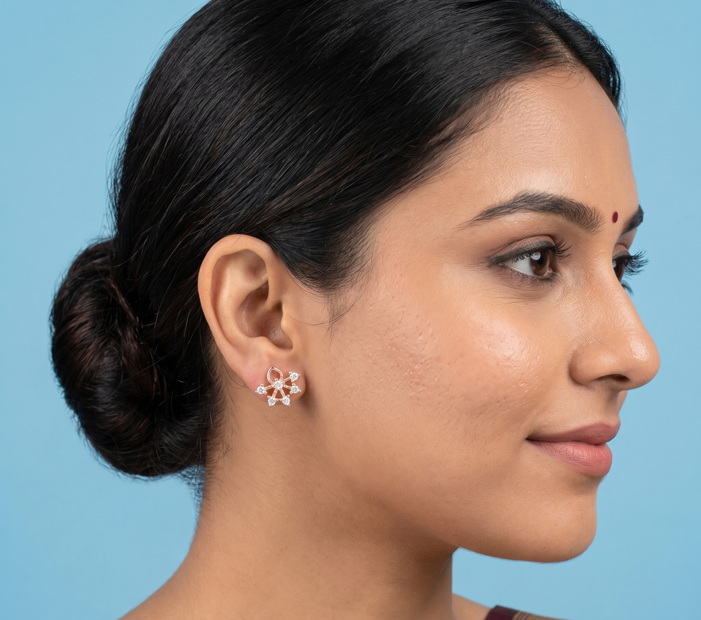 Geometric Starburst Rose Gold Earrings