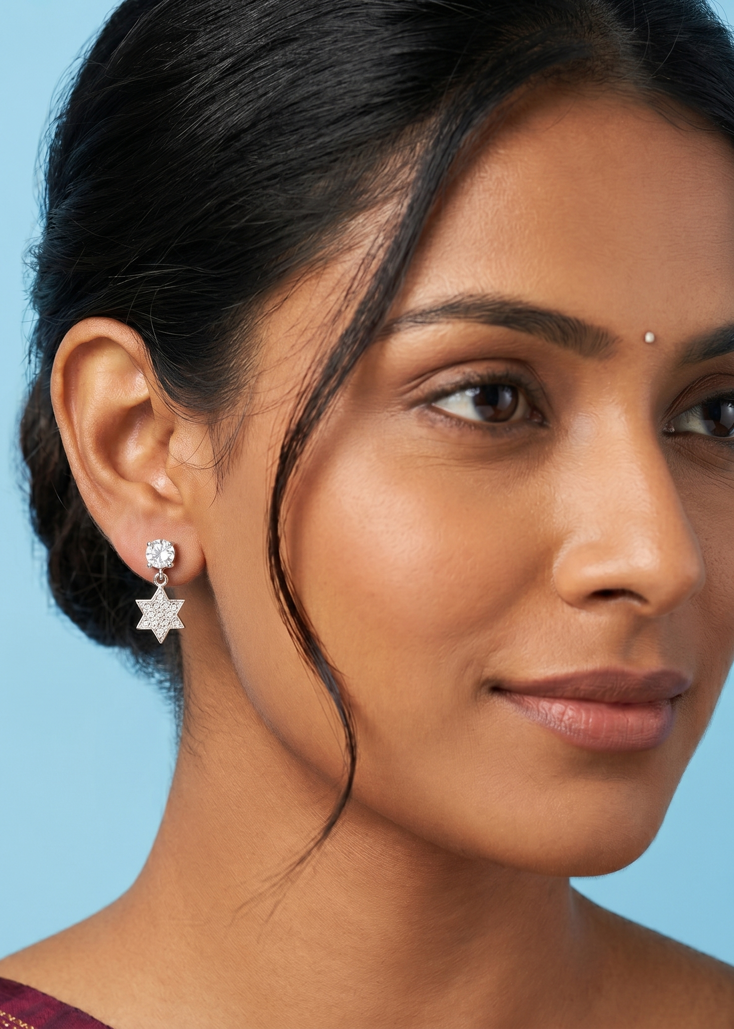 Star shape drop earrings