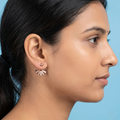 Rose Gold Fluted Fan Jackets earrings
