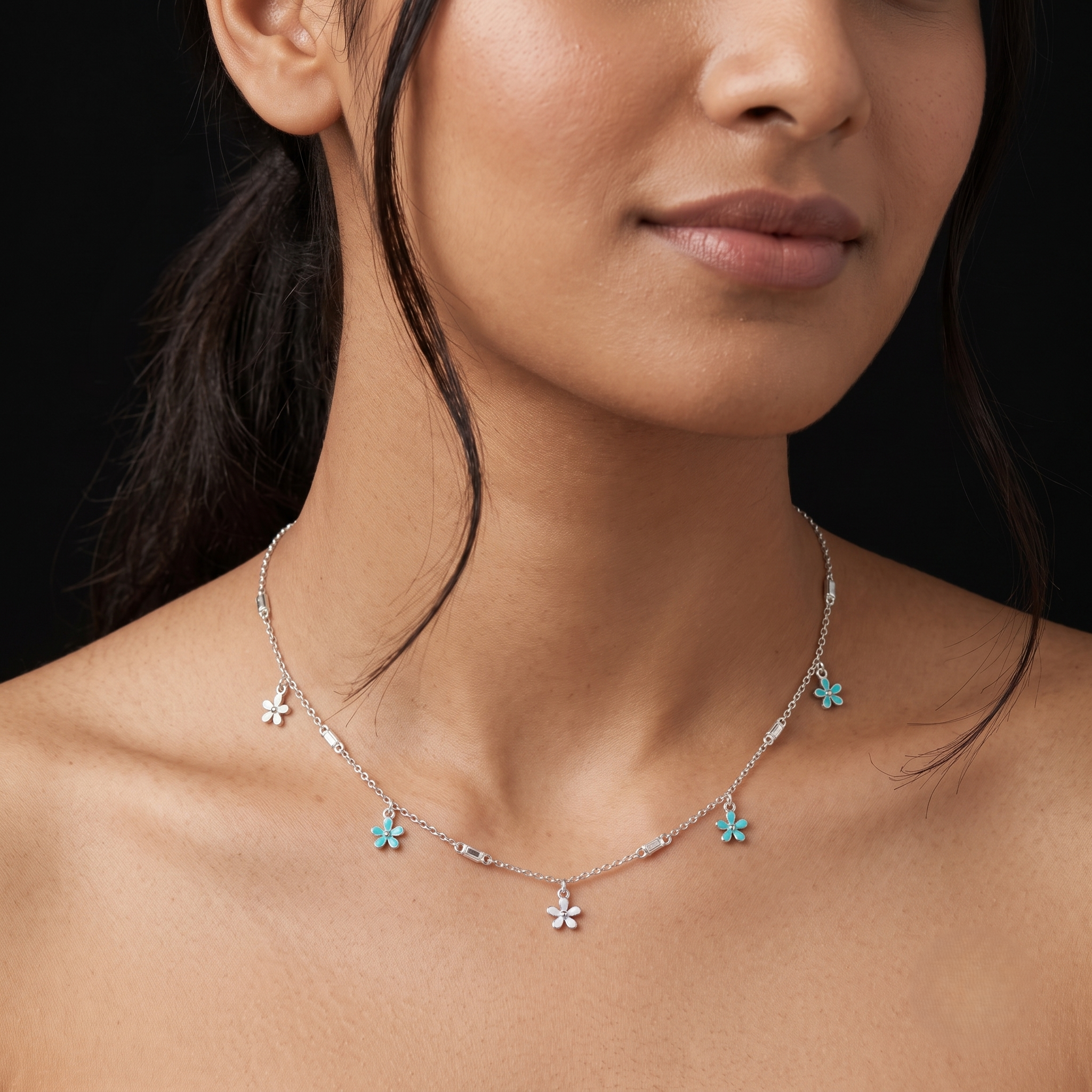 Small flower charm chain