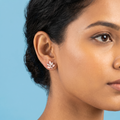 Rose gold leaf shape earrings