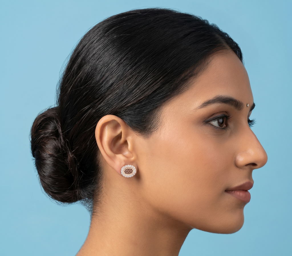 Rose Gold Oval earrings