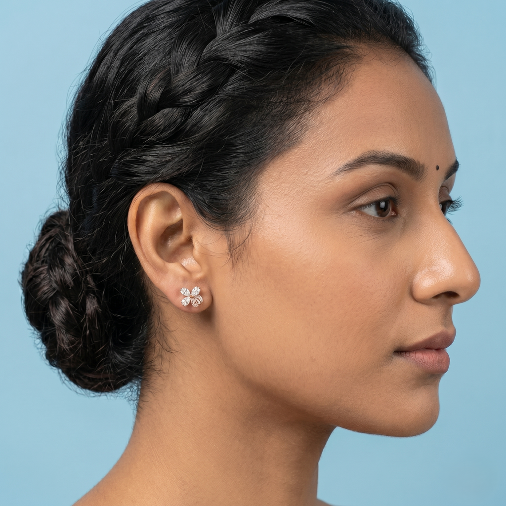 Rose gold Flower earrings