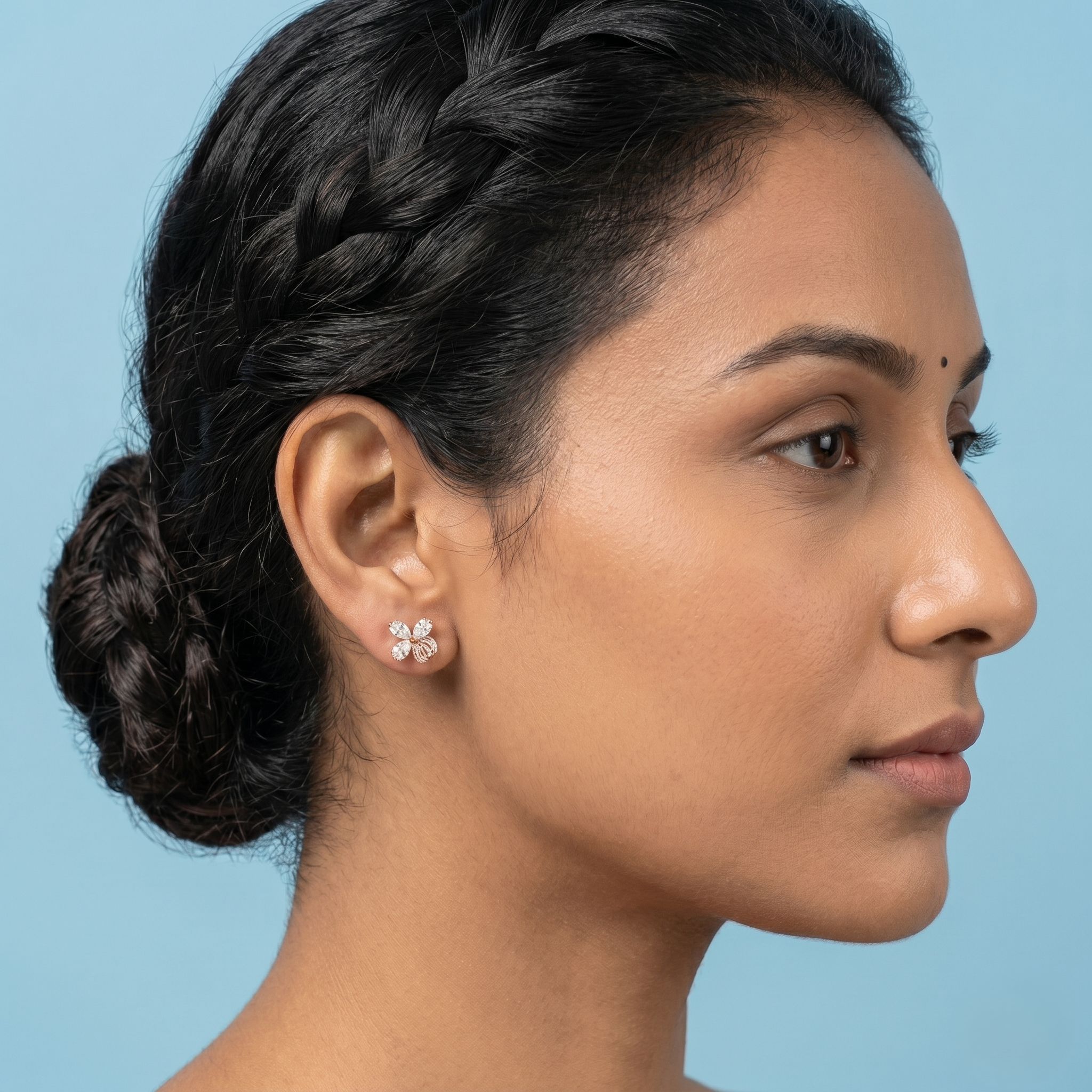 Rose gold Flower earrings