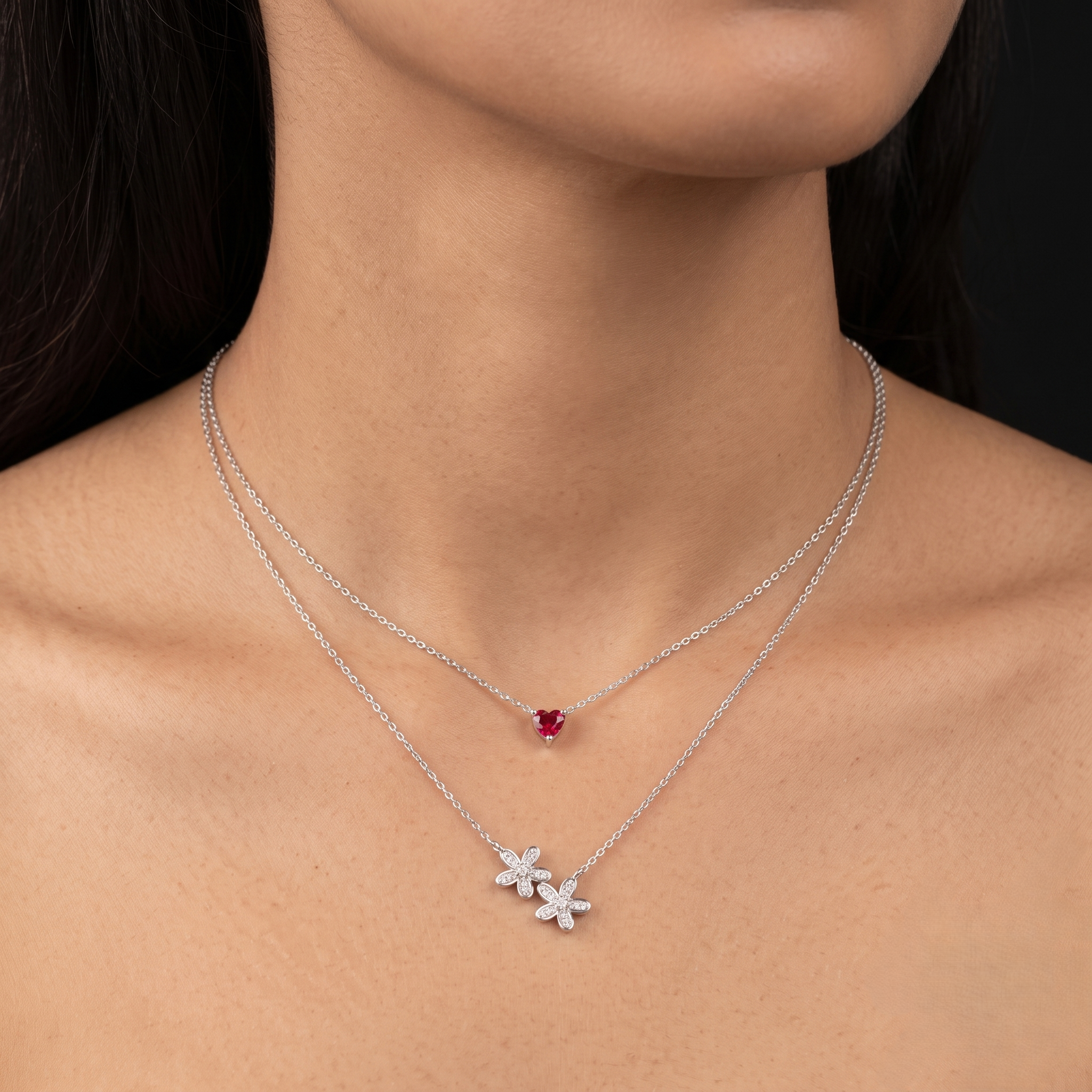 Red heart and flower