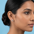 Rose Gold Geometric Halo earrings
