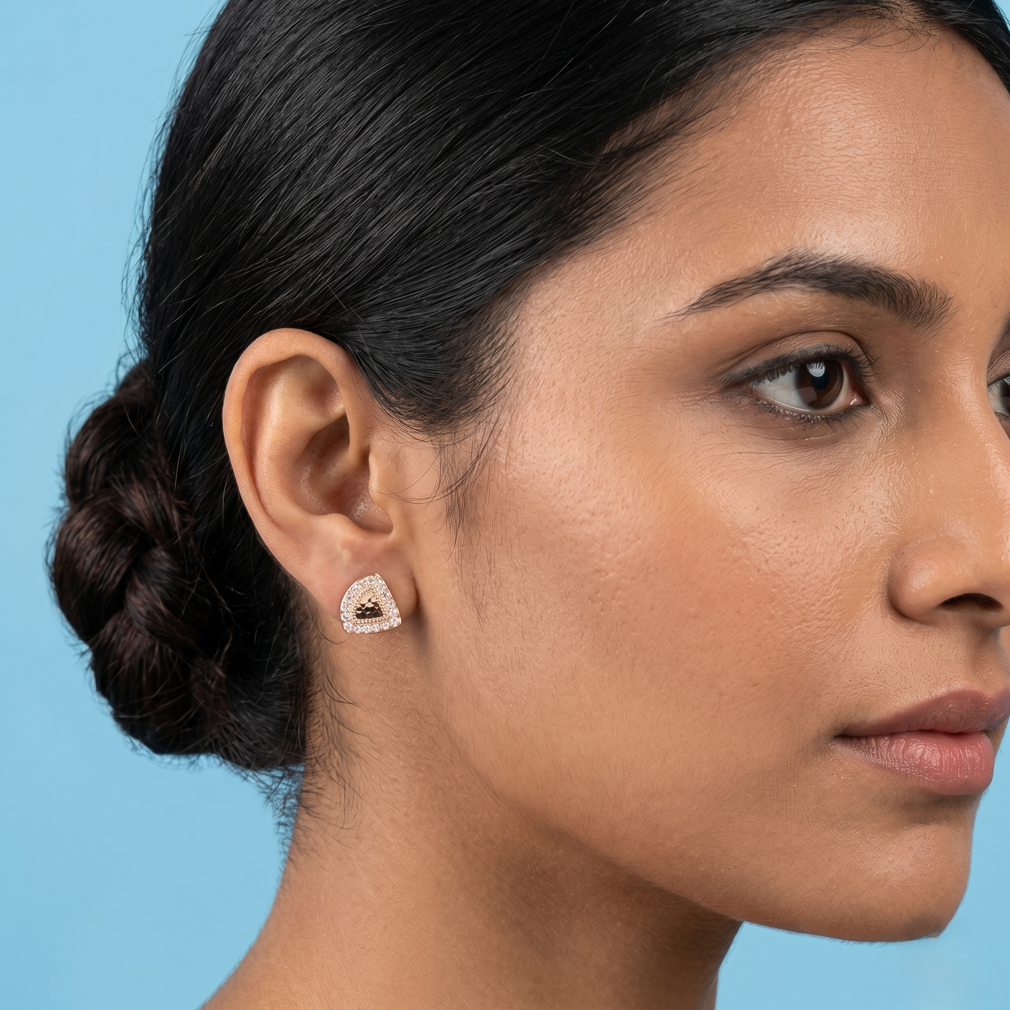 Rose Gold Geometric Halo earrings