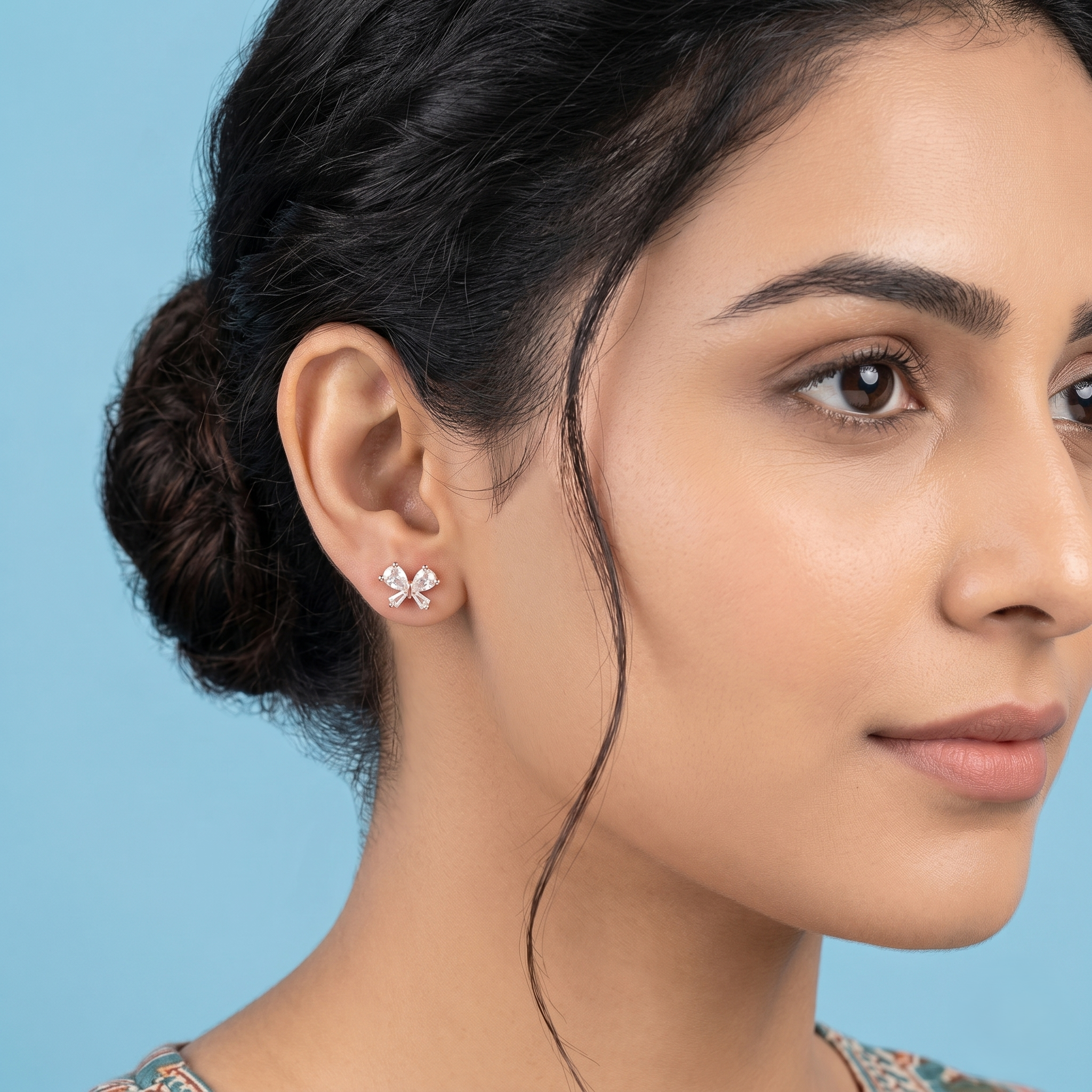 Rose Gold Mixed-Cut Butterfly earrings