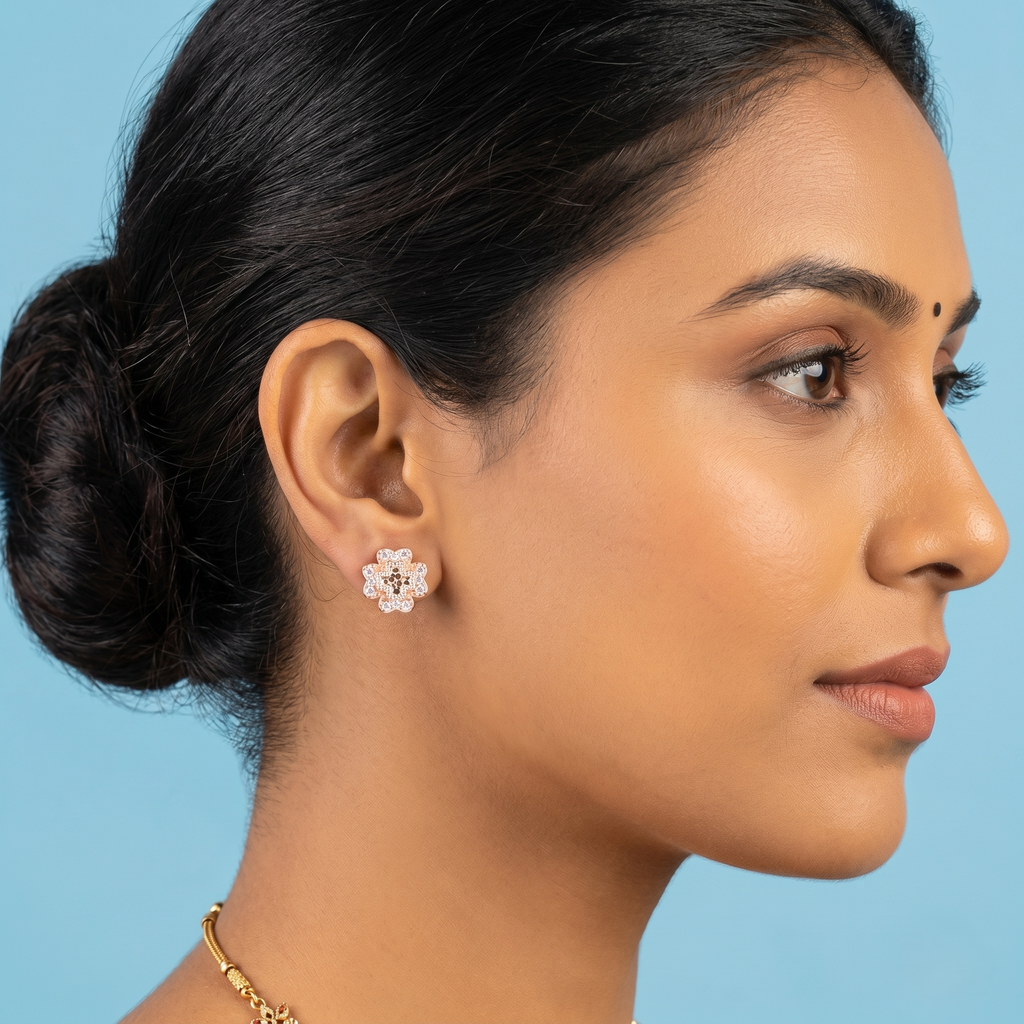 Rose Gold Four Leaf Clover Earrings